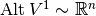 \Alt V^1 \sim \mathbb{R}^n