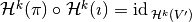 \mathcal{H}^k(\pi) \circ \mathcal{H}^k(\imath) = \id_{\mathcal{H}^k(V^{\prime})}