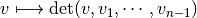 v \longmapsto \det(v,v_1,\cdots,v_{n-1})