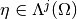 \eta \in \Lambda^j(\Omega)