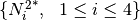 \{ {N_{i}^{2}}^{\ast},~~1 \leq i \leq 4\}