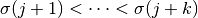 \sigma(j+1)< \cdots <\sigma(j+k)