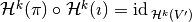 \mathcal{H}^k(\pi) \circ \mathcal{H}^k(\imath) = \id_{\mathcal{H}^k(V^{\prime})}
