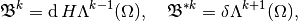 \mathfrak{B}^k = \diff H\Lambda^{k-1}(\Omega), ~~~ \mathfrak{B}^{* k} = \delta \Lambda^{k+1}(\Omega),