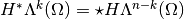 H^* \Lambda^k(\Omega) = \star H \Lambda^{n-k}(\Omega)