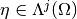 \eta \in \Lambda^j(\Omega)