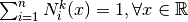 \sum_{i=1}^n N_i^{k}(x) = 1, \forall x \in \mathbb{R}