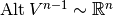 \Alt V^{n-1} \sim \mathbb{R}^n