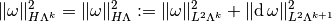 \| \omega \|_{H \Lambda^k}^2 = \| \omega \|_{H \Lambda}^2 := \| \omega \|_{L^2 \Lambda^k}^2 + \| \diff \omega \|_{L^2 \Lambda^{k+1}}^2